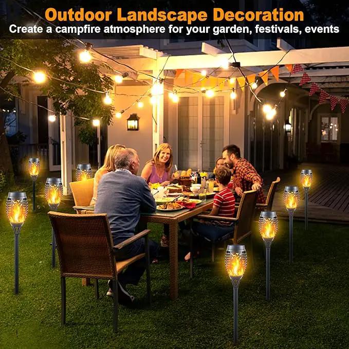 12-Pack Solar Torch Lights with Flickering Flame - 12LED Mini Fire Effect Solar-Powered Tiki Torches, Waterproof Outdoor Lighting with Auto On/Off, Perfect for Garden, Patio & Pathway Decor by GreenHaven Gardens