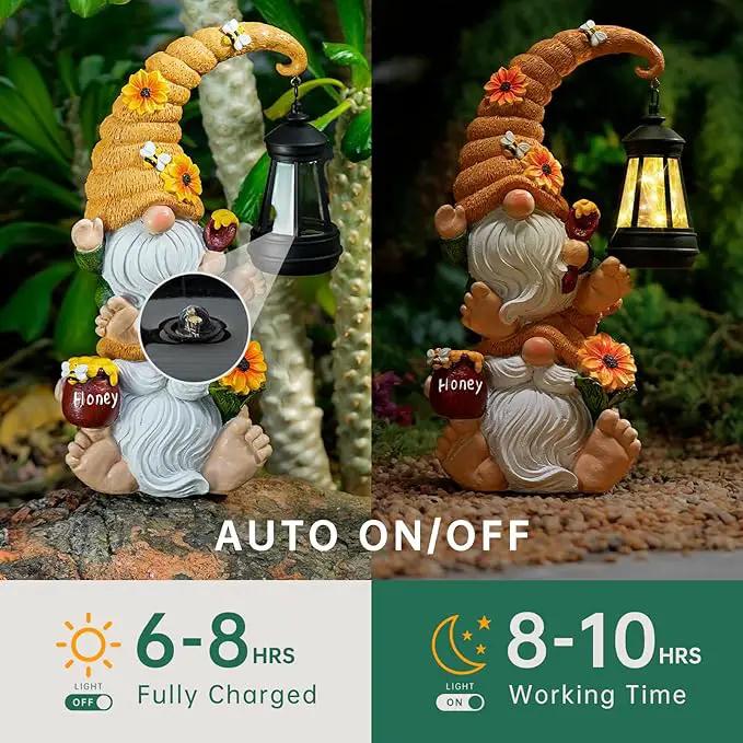 Garden Gnome Statue with Solar Lights – Large Outdoor Sculptures for Patio, Lawn, Yard – Ideal Gifts for Moms, Women, Grandma, Mothers Day, Birthdays, – Funny Double Gnomes Decoration for Housewarming by GreenHaven Gardens
