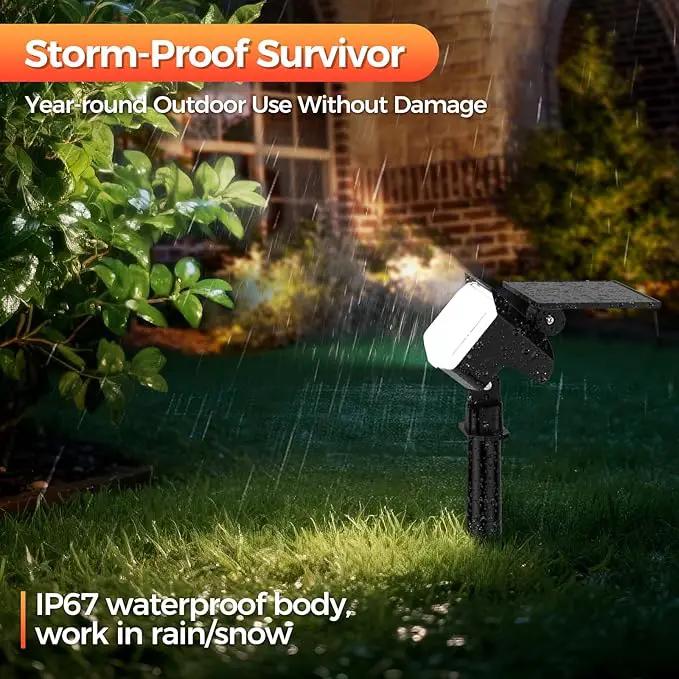 Solar Spot Lights Outdoor, 92 LEDs Landscape Lighting with 3 Lighting Modes and Auto On/Off, IP67 Waterproof Spotlights, Outdoor Solar Lights for Yard Garden, 6 Pack (Cool White) by GreenHaven Gardens