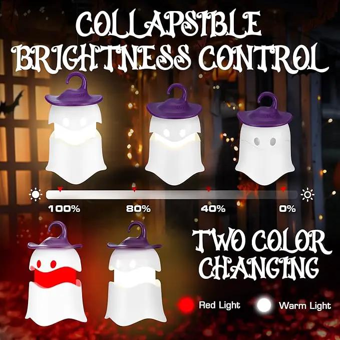 EverBrite 3-Pack Halloween Pumpkin Lantern & 3-Pack Halloween Hanging Ghost Lights by GreenHaven Gardens