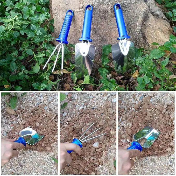 Garden Tools Set, 10 Pieces Stainless Steel,Gardening Tools kit with Handbag, Garden Hand Tools for Digging Planting Pruning, Garden Gifts for Women,Men by GreenHaven Gardens