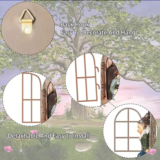 Thyle 4 Pieces Elf Out The Door Tree Hugger Garden Statue Gnome Resin Gnome Figurine Hanging Inappropriate Garden Gnomes Tree Gnome Decoration Tree Faces Decor Outdoor for Patio Lawn Ornament by GreenHaven Gardens