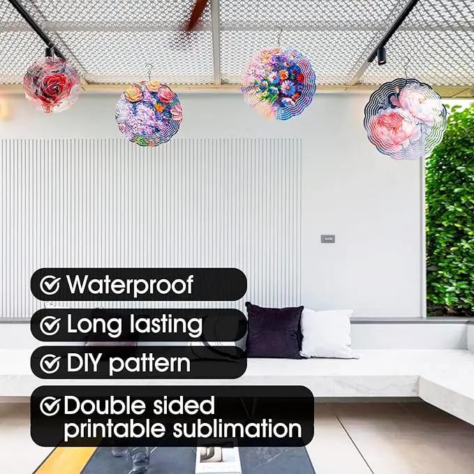 5 Pack Sublimation Wind Spinner Blanks 8 Inch Wind Spinners Sublimation Blanks 3D Aluminum Metal Wind Spinners for Yard and Garden Indoor Outdoor Window Porch Front Door Decoration Round by GreenHaven Gardens