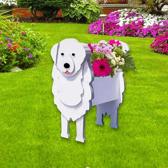 Great Pyrenees Dog Planter Plant Pots,Cute Garden Dog Flower Planter,Dog Planters Birthday Gifts for Women,Office,Indoor/Outdoor Decor（9.45 * 6.97 * 12.2in） by GreenHaven Gardens