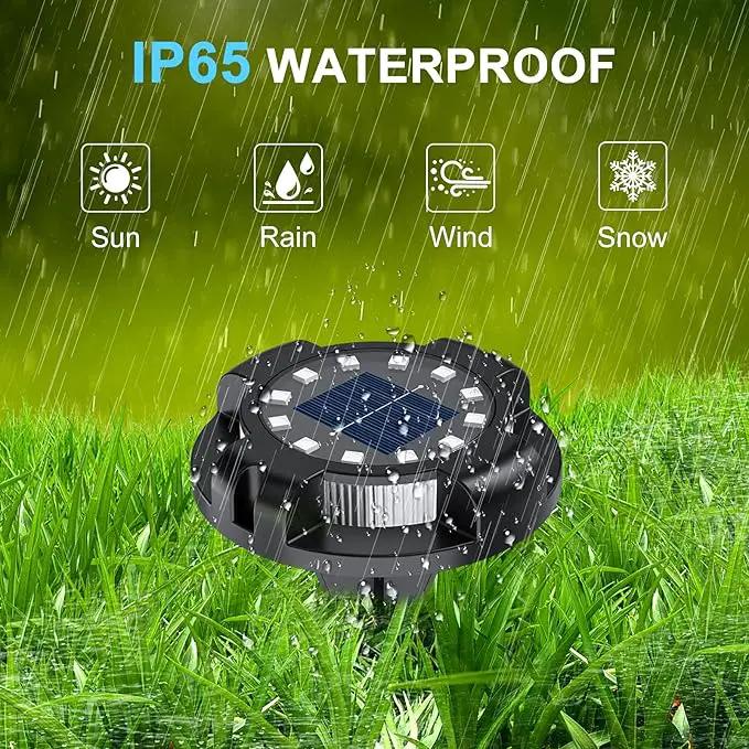 Solar Pathway Lights Outdoor 12 Packs, Bright Blue 16 LEDs Solar Ground Lights Walkway Lights with Side Light, Waterproof Solar Deck Light for Yard Walkway Garden Poolside Driveway Decorations by GreenHaven Gardens