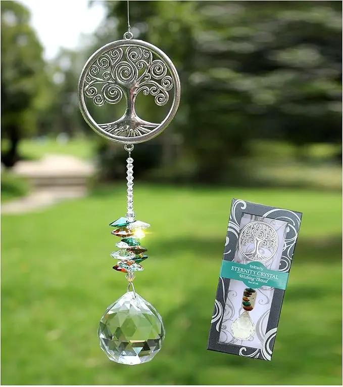 Crystal Garden Suncatcher Hanging Crystals Ornament for Window Rainbow Maker Prisms Home Decor Gift Boxed Sun Catcher Gift Idea for Mom Friends Grandma,Tree of Life by GreenHaven Gardens
