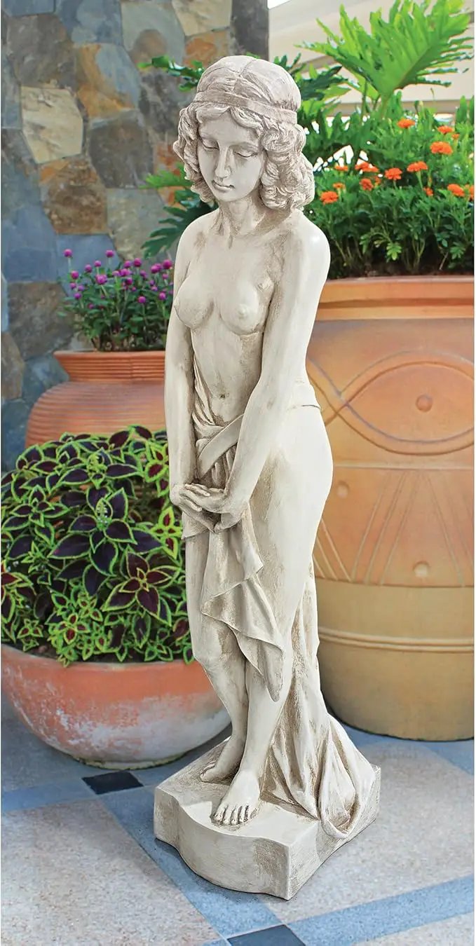 Design Toscano Harmonia Greek Woman Patroness of Harmony Indoor/Outdoor Garden Statue, 34 inches tall, Cast Stone Resin, Antique Stone Finish by GreenHaven Gardens