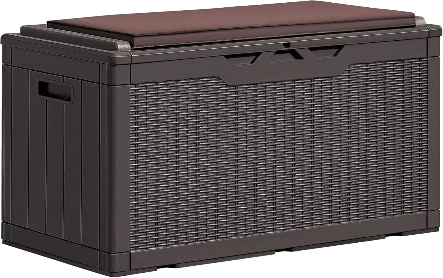 Greesum 100 Gallon Resin Deck Box Large Outdoor Storage Boxes with Cushions for Garden Tools, Patio Furniture Pillows, Pool Supplies, Dark Brown by GreenHaven Gardens