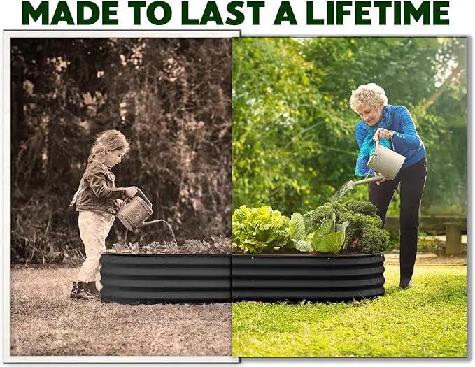 Galvanized Raised Garden Beds Outdoor // 6×3×1 ft (2-Pack) Planter Raised Beds for Gardening, Vegetables, Flowers // Large Metal Garden Box // Patented Tool-Free Design (Black) by GreenHaven Gardens