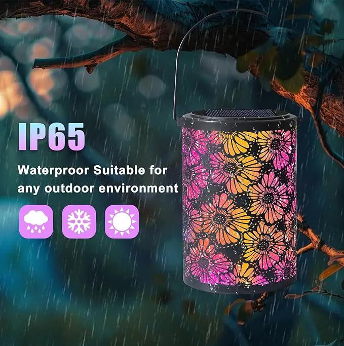 Solar-Powered Iron Art Lantern - Two Lighting Modes Waterproof Hanging Ambiance Lighting for Gardens & Patios, Perfect as Decorative Gift Housewarming Gift Mom Gifts (Leaf) by GreenHaven Gardens