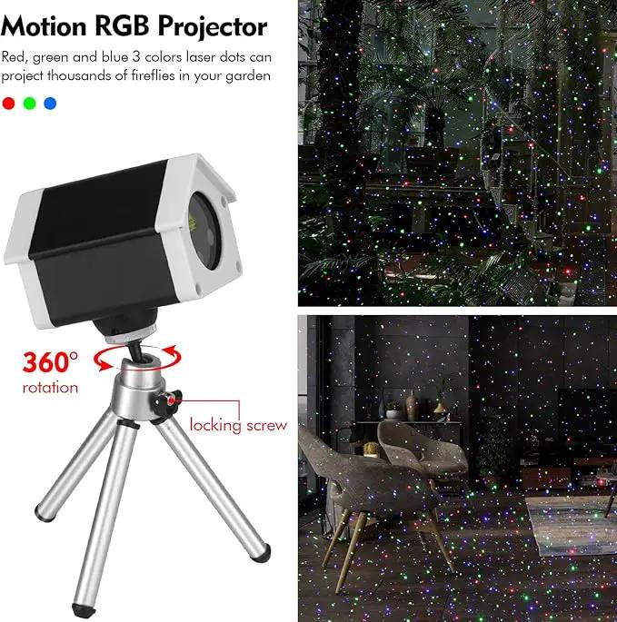 Christmas Laser Lights, Outdoor Garden Laser Lights Star Projector with Moving Firefly for Outdoor, Indoor, Christmas, Holiday (Red Green Blue) by GreenHaven Gardens
