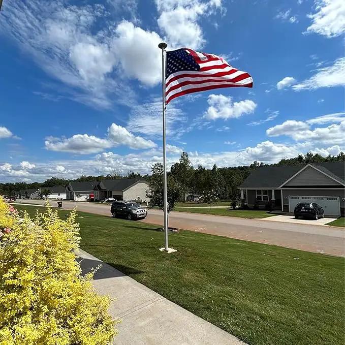 Homissor American Flag 5x8 Embroidered Stars 5x8 Foot Flags USA Heavy Duty Nylon US Outdoor Banner Sewn Stripes with 3 Brass Grommets by GreenHaven Gardens