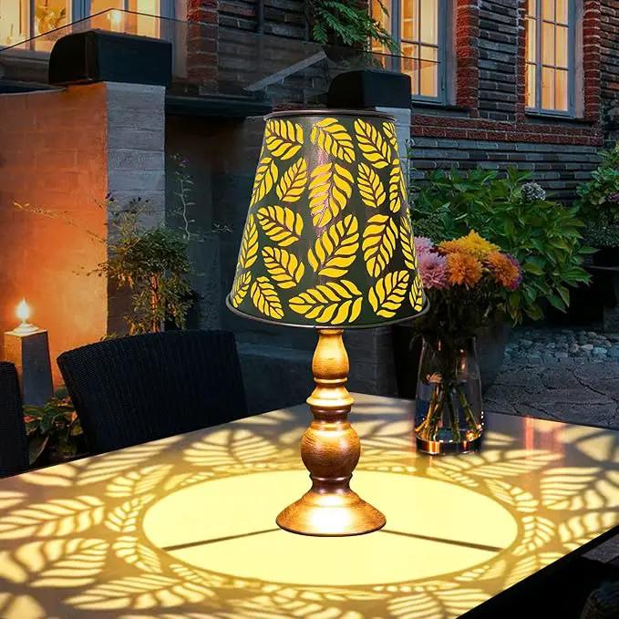 Pearlstar Solar Table Lamps - Leaf Garden Waterproof Cordless Solar Table Lamps for Patio Garden Pathway Yard by GreenHaven Gardens