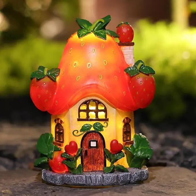 Fairy Houses for Outside-Fairy Garden Accessories Outdoor Decor - with Solar Light for Patio Balcony Yard,Lawn Ornament Perfect Garden Gift by GreenHaven Gardens