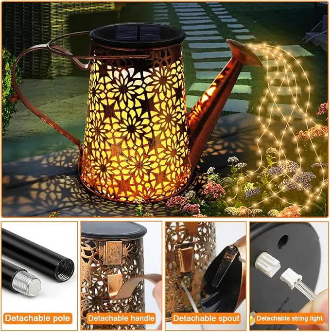 Forlivese 2PCS Solar Watering Can with Lights, Solar Lights Outdoor Decorations with Hanging Solar Garden Lights with Bracket Waterproof Watering Can Landscape Light for Patio Gardening Pathway 90LED by GreenHaven Gardens