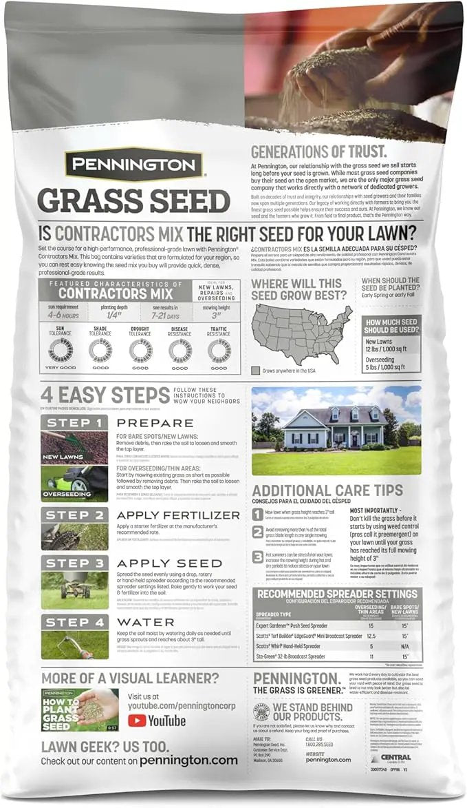 Pennington Contractors Grass Seed Mix Northern Mix 40 lb by GreenHaven Gardens