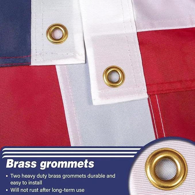 US Embroidered American Flags for Outside 3x5 USA Flag Banner Heavy Duty Made in USA High Wind Vivid Color Embroidered Stars-sewn Stripes Waterproof by GreenHaven Gardens