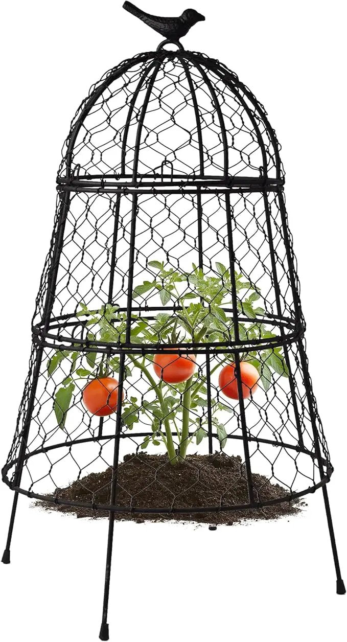 Pack of 10 Heavy-Duty Chicken Wire Plant Cloches – Rustproof Garden Protectors and Plant Cages for Vegetables and Flowers – Safeguard Plants from Deer and Critters – 20” x 12” by GreenHaven Gardens