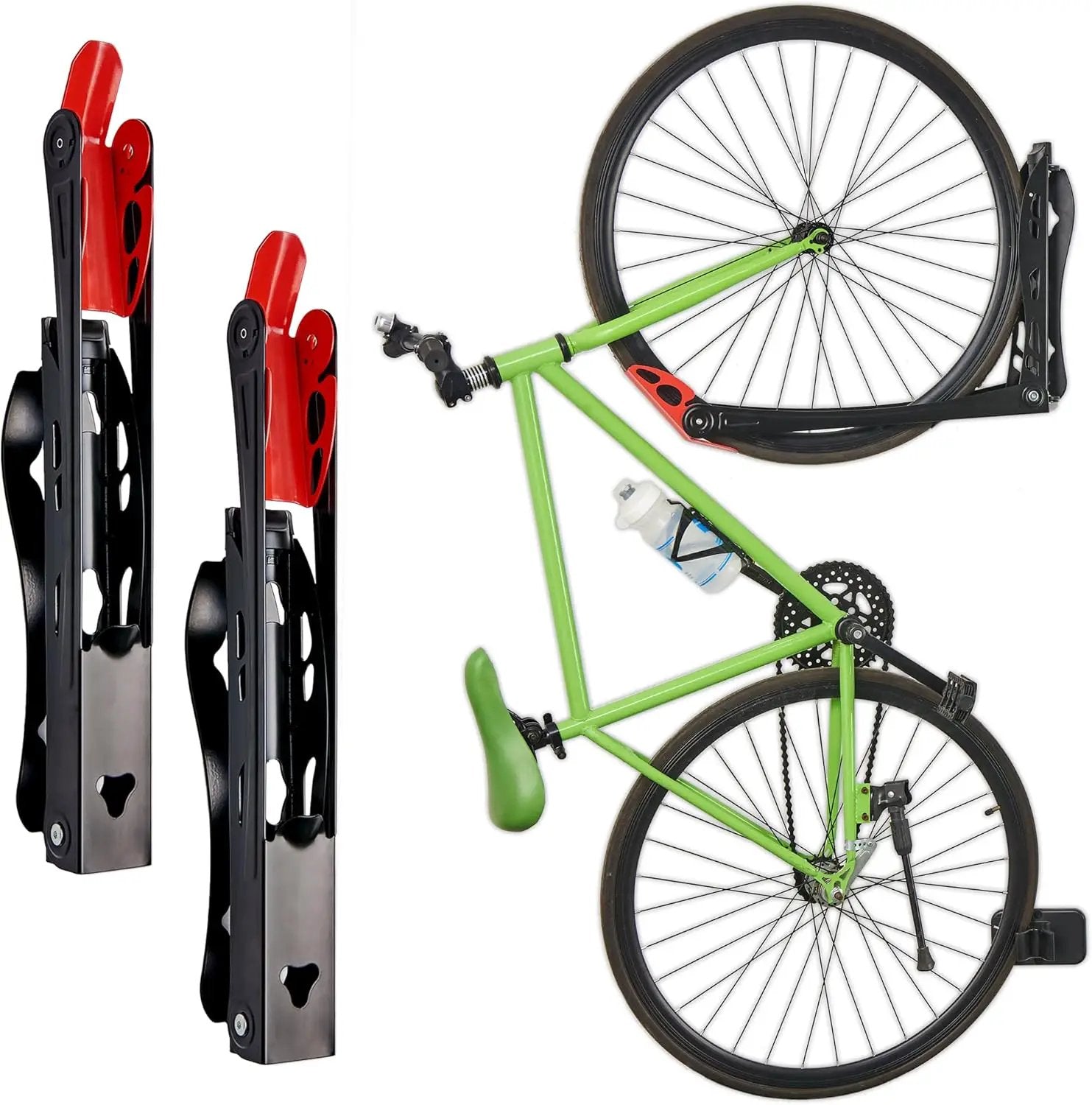 Wallmaster BIKEPAL Swivel Bike Rack, Wall Mounted Vertical Bike Storage Hanger, Space Saving for Home and Garage, 2 Pack by GreenHaven Gardens