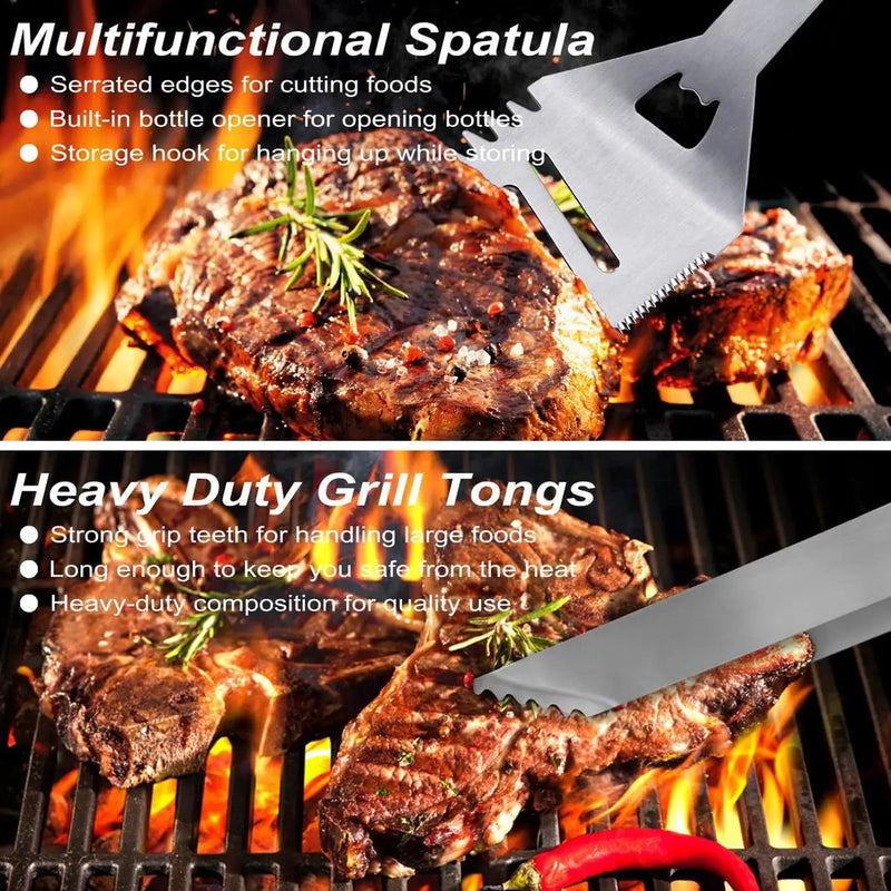 POLIGO 26PCS BBQ Accessories for Outdoor Grill Utensils Set Stainless Steel BBQ Tools Grilling Tools Set for Birthday Fathers Day Dads Presents, Barbecue Accessories Ideal Grilling Gifts for Men Women by GreenHaven Gardens