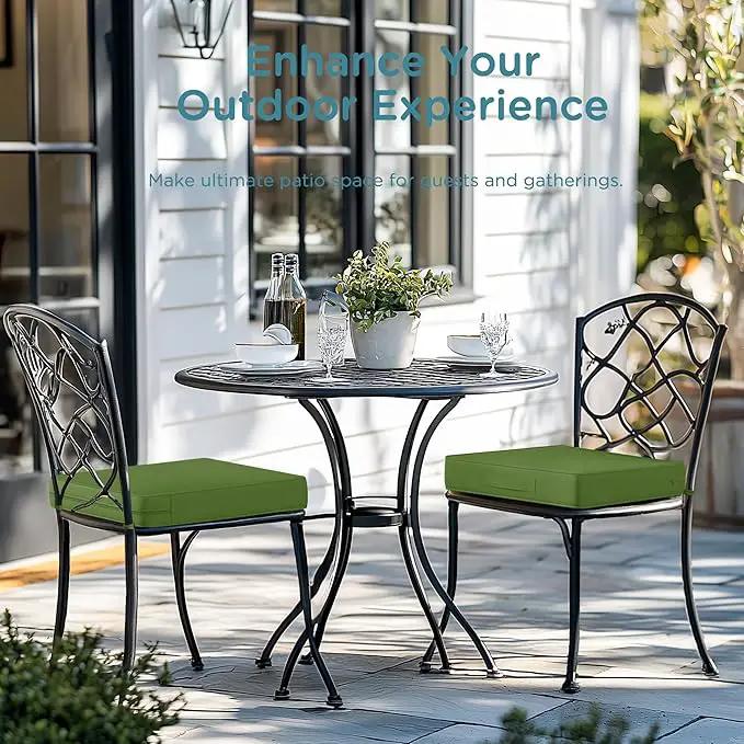Codi Outdoor Seat Cushions for Patio Furniture 22x22 Inch, Waterproof Chair Cushion with Handles & Adjustable Straps, Fade Resistant - Set of 2, Green by GreenHaven Gardens