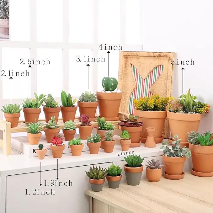 Yishang 2.5 inch Terracotta Pots with Drainage Holes,Small Mini Clay Ceramic Pottery Planter,Cactus Flower Terra Cotta Pots,Succulents Nursery Pots for Indoor/Outdoor Plants,Crafts,Wedding-72 Pack by GreenHaven Gardens