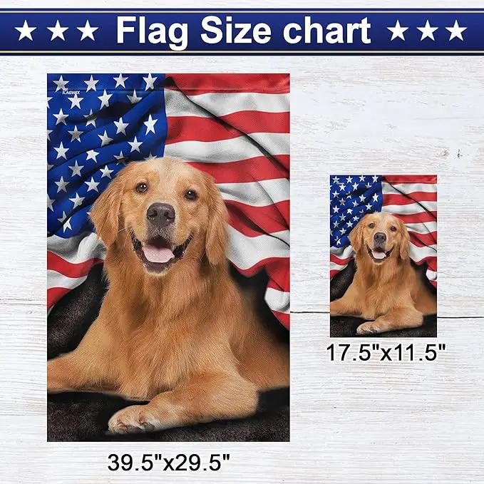 FLAGWIX Golden Retriever, Patriot American Dog Flags - 4th of July Decorations for Home, Outside, Indoor Outdoor Flag, House Flag 30x40 - Double Sided, Heavy Duty Canvas, Fade Resistant by GreenHaven Gardens