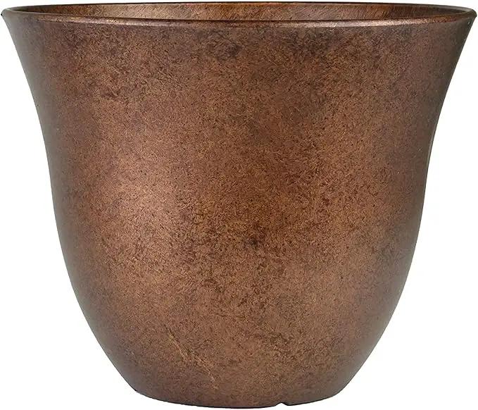 Classic Home and Garden Honeysuckle Resin Flower Pot Planter, Copper, 13" by GreenHaven Gardens