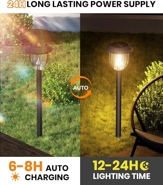 AOSEA LED Solar Lights for Outside,Bright 6 Pack Solar Lights Outdoor IP65 Waterproof,Landscape Lighting,Garden Decorative for Yard,Patio,Walkway,Sidewalk,Driveway,Lawn (Warm) by GreenHaven Gardens