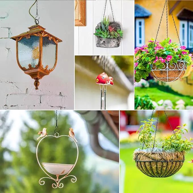 RIFNY Hanging Chains with Hooks, 15 Pieces 20 Inch Black Chain for Hanging Bird Feeders Planters Baskets Billboards Lanterns Wind Chimes Ornaments Outdoor/Indoor Use (20 inch 15pcs) by GreenHaven Gardens