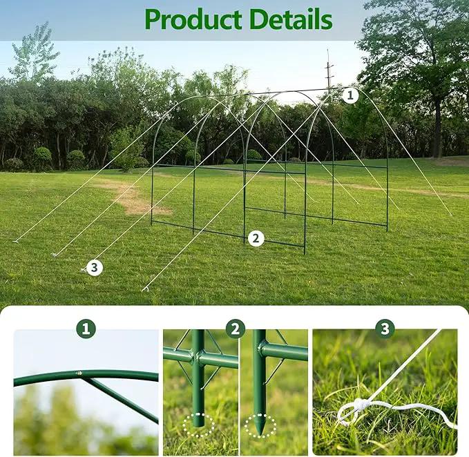 Large Garden Support Arch Frame for Climbing Plants, 9.85 x 7.05 x 7.22 ft Heavy Duty Plant Climbing Arbor Arch, Multi-Purpose Support Frame for Vines, Weddings & Backyard Decoration by GreenHaven Gardens