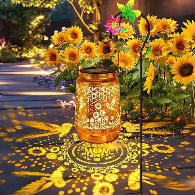 Hummingbird Solar Lanterns Outdoor Garden Decor, Birthday Gifts for Women Mom Grandma Hanging Metal Solar Lights Waterproof Decoration LED Lantern with Shepherd Hook for Outside Garden Yard Patio Lawn by GreenHaven Gardens