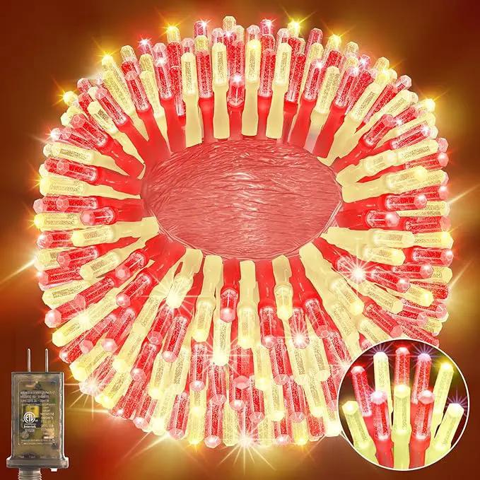 Heceltt 1140 LED 449 FT String Lights Outdoor, 8 Modes Christmas Lights Plug in, IP44 Waterproof Led String Lights with Timer and Memory for Xmas Yard Party Decorations (Red and Warm White) by GreenHaven Gardens