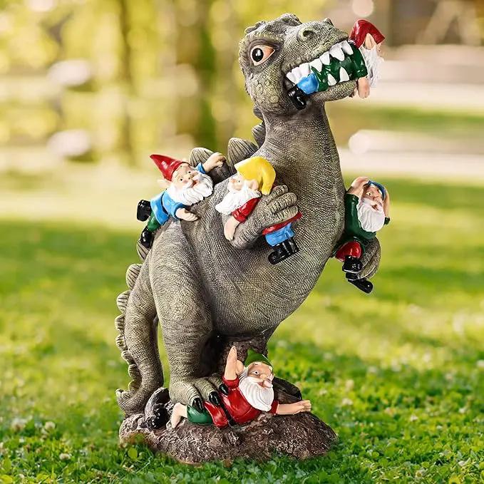 Dinosaur Gnomes Garden Statues Garden Decor Yard Decorations Outdoor, Patio, Yard, Lawn Ornaments Unique Housewarming Gifts for Women, Mom for Mothers Day by GreenHaven Gardens