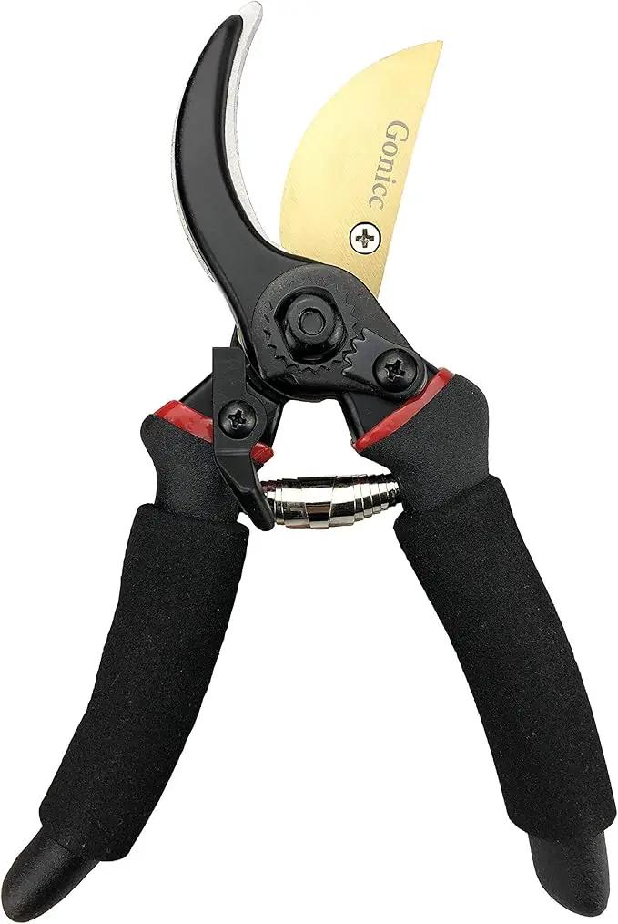 gonicc 8" Professional Premium Titanium Bypass Pruning Shears (GPPS-1003), Hand Pruners, Garden Clippers. by GreenHaven Gardens