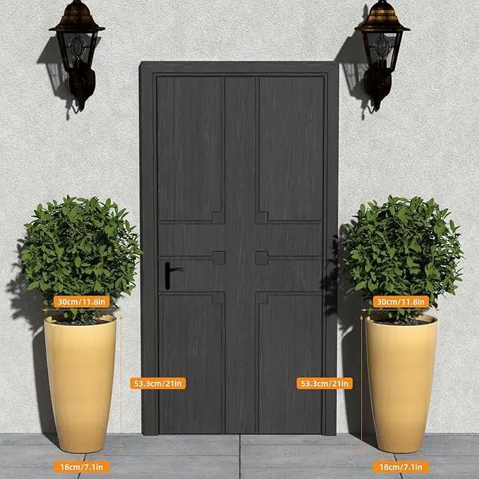 QCQHDU 21 inch Tall Planters for Indoor & Outdoor Plants, 2 Pack Sturdy Plant-Flower-Tree Pots for Front Porch Patio Deck Living Room Decor by GreenHaven Gardens