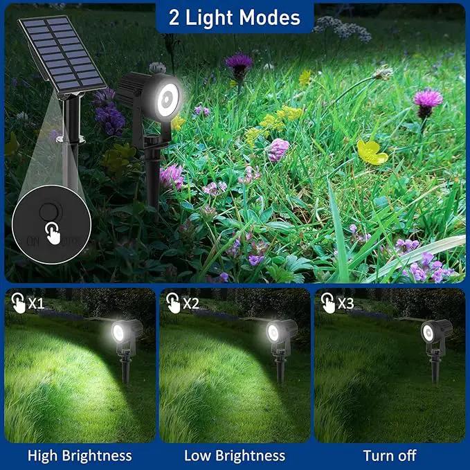 T-SUNUS Solar Garden Spot Lights, LED Solar Landscape Light Outdoor IP65 Waterproof 9.8ft Cable, Separated Solar Panel, Auto ON/Off for Garden, Driveway, Pathway, Pool Area (White 6000K) by GreenHaven Gardens