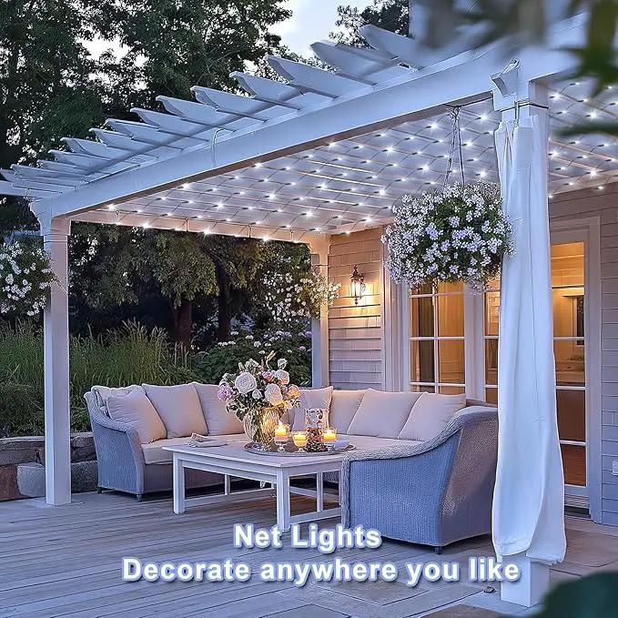 Christmas Net Lights for Bushes - 360 LED Net Lights Outdoor Plug in with Remote, 12x5 ft Extendable 8 Modes Christmas Net Lights Waterproof for Outside Gazebo Lawn Wedding Patio Garden Tree (White) by GreenHaven Gardens