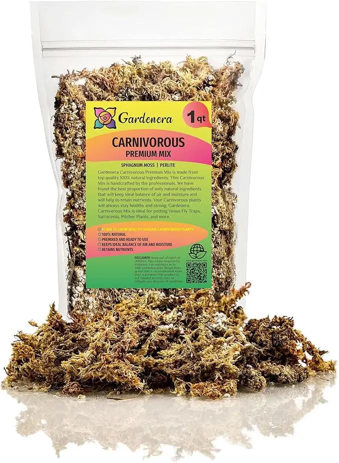 Sphagnum Moss Potting Mix for Carnivorous Plants, Moss and Perlite Blend for Potting Venus Fly Traps, Sarracenia, Pitcher Plants - 75% Sphagnum Moss + 25% Perlite - Made in USA - 3 Quart by GreenHaven Gardens