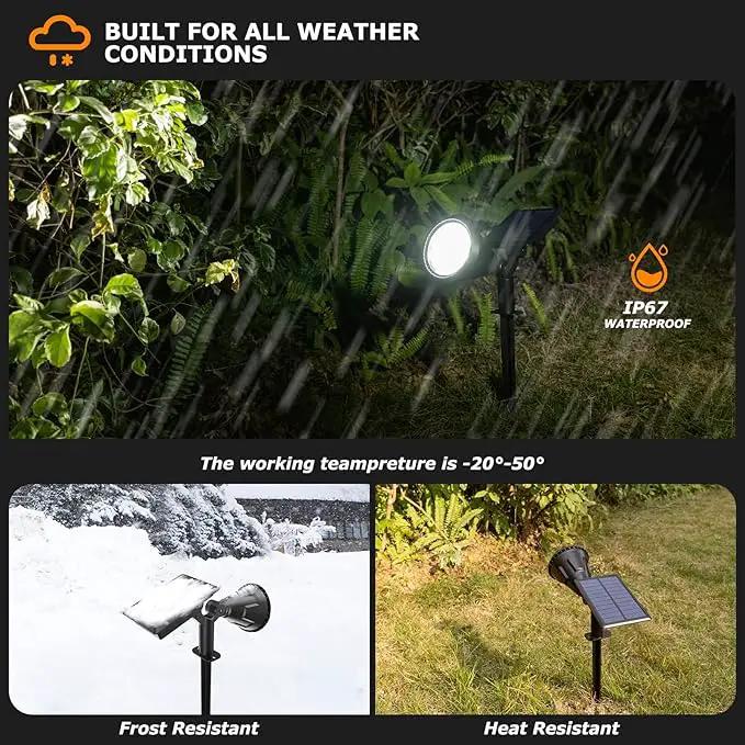 Solar Spot Lights Outdoor, 21 LEDs Brightness Solar Outdoor Lights IP67 Waterproof, 2-in-1 Adjustable Outdoor Lights Solar Powered for Yard Trees Patio Pathway Yard Flag - Cool White(6 Pack) by GreenHaven Gardens