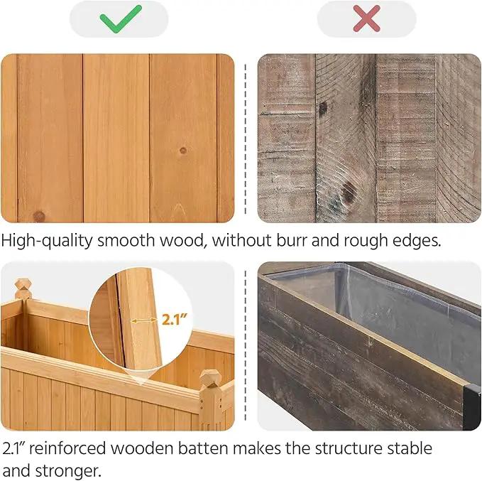Yaheetech 46″ L × 23.5″ W × 16″ H Wooden Raised Garden Bed, Horticulture Wood Rectangular Garden Planter Outdoor, Raised Planter Box for Yard/Greenhouse/Vegetable/Flower/Herbs, Light Brown by GreenHaven Gardens
