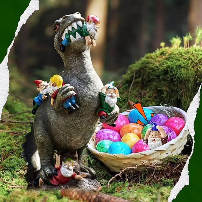 Dinosaur Gnomes Garden Statues Garden Decor Yard Decorations Outdoor, Patio, Yard, Lawn Ornaments Unique Housewarming Gifts for Women, Mom for Mothers Day by GreenHaven Gardens