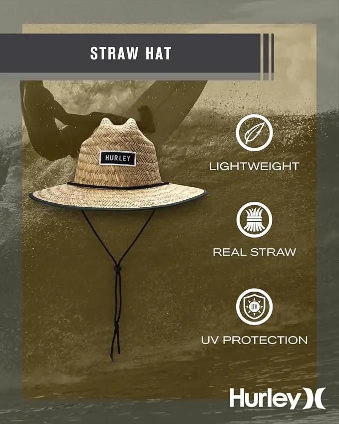 Hurley Men's Straw Hat - Bayside Lifeguard Straw Sun Hat by GreenHaven Gardens