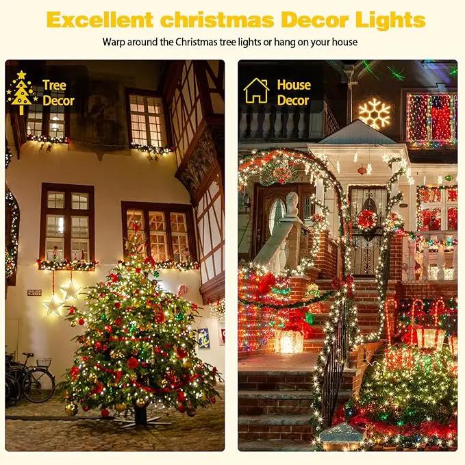 4-Pack Total 800 LED Solar String Lights for Outside, Solar Christmas Lights Outdoor Waterproof, Green Wire Solar Tree Lights with 8 Lighting Modes for Xmas Wedding Party Garden Decoration(Warm White) by GreenHaven Gardens