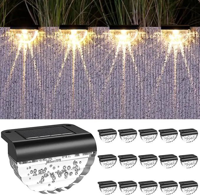 16 Pack Solar Deck Lights Outdoor, Solar Step Lights Waterproof for Outside, Yard, Patio, Garden, Pool, Railing, Stairs, Fence (Warm White) by GreenHaven Gardens