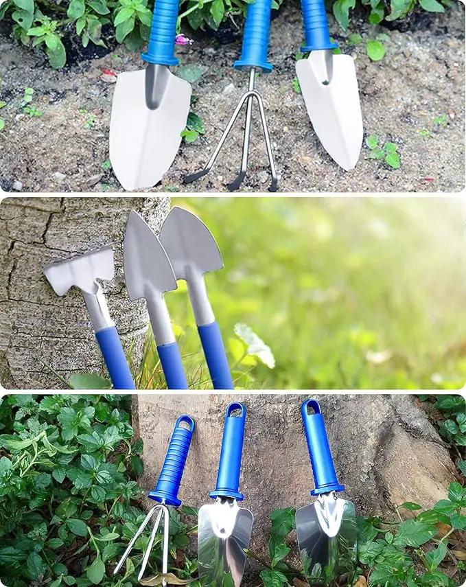 Garden Tools Set, 10 Pieces Stainless Steel,Gardening Tools kit with Handbag, Garden Hand Tools for Digging Planting Pruning, Garden Gifts for Women,Men by GreenHaven Gardens