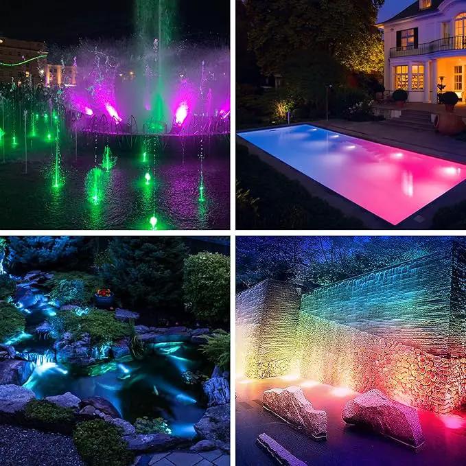 T-SUN LED Pond Light, 3 Head Lamps Submersible LED Pond Lights Color Changing Garden Pond Light with Remote Control, RGB Fish Tank Lights Fountain Spotlight for Garden, Pool, Aquarium Tank(3 Headlamp) by GreenHaven Gardens