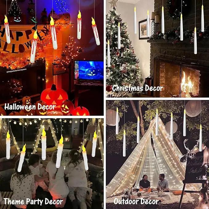 20pcs Flameless Candles with Wand, Hanging Window LED Candle, Battery Operated Warm Light Flickering Candle, Taper Candle Set for Christmas, Wedding, Birthday Party, Valentine's Day Gift by GreenHaven Gardens