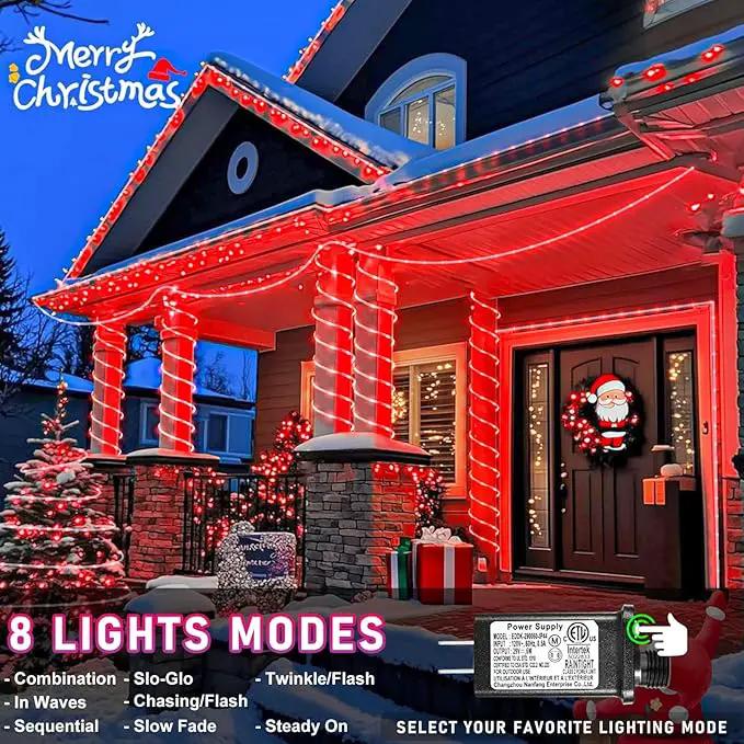 66FT 200 LED Rope Lights for Outside, Christmas String Lights with Waterproof 8 Modes, Flexible and Connectable Plug in Fairy Lights for Outdoor Indoor Bedroom Patio Wedding Decorations, Red by GreenHaven Gardens