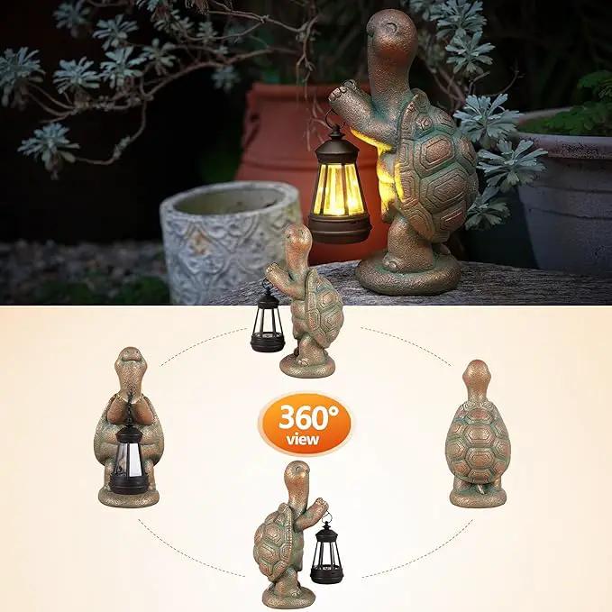 Turtle Solar Powered Outdoor Garden Statue, Resin Turtle Statue with Solar Light Lantern, Decorative Lawn, Yard Outdoor Turtle Decoration. Unique Home Decoration, Gifts for Women by GreenHaven Gardens